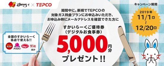 東京電力キャンペーン特典イメージ画像
