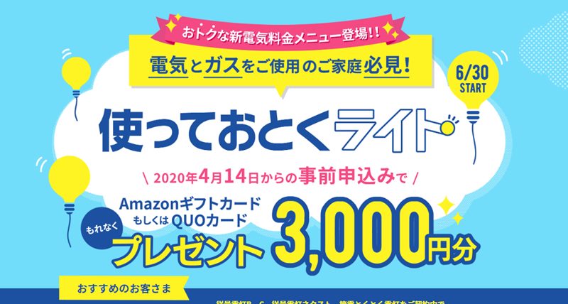 北陸電力「使っておとくライト」